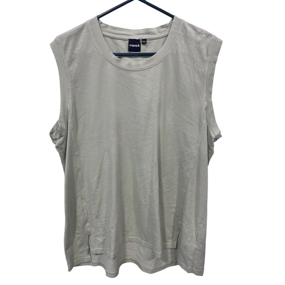 Mono B Sleeveless Tank Top Plus Size 2XL Crewneck Pima Cotton Basic Essential